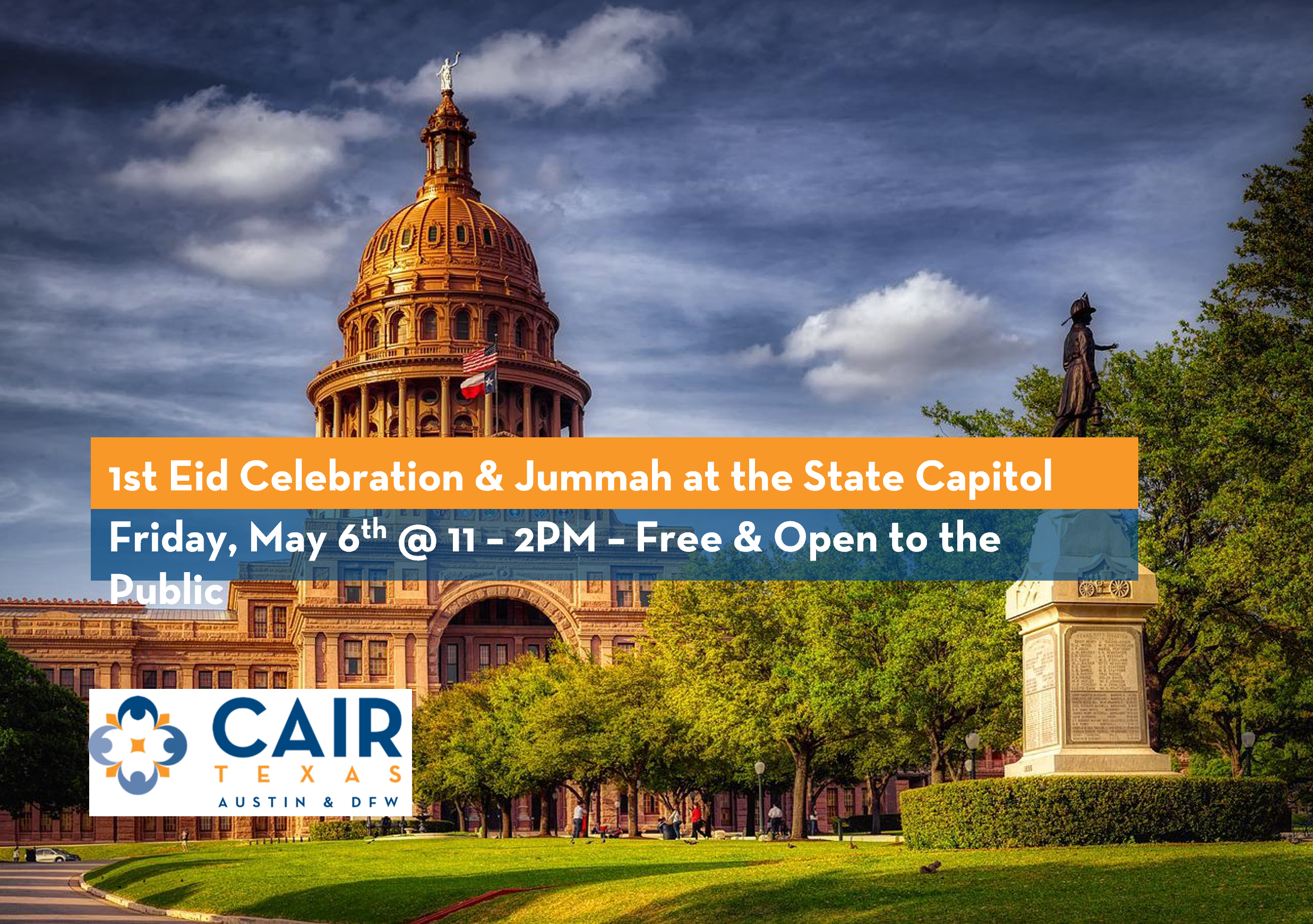 CAIR-Austin, Muslim Community to Hold First-Ever Eid Celebration, Jummah Prayer at Texas Capitol  